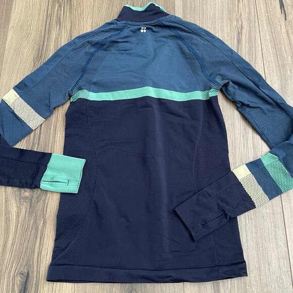 SWEATY BETTY Size XS US 4 ATHLETE SEAMLESS HALF ZIP LONG SLEEVE RUNNING TOP EUC - Picture 10 of 11